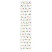 カラフルクリスマス灯 |素朴休日 ショートテーブルランナー (正面)