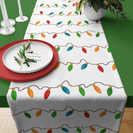 カラフルクリスマス灯 |素朴休日 ショートテーブルランナー