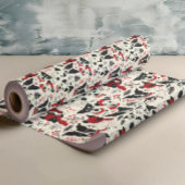 カラフルクリスマス犬のパターン ラッピングペーパー