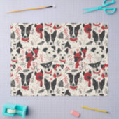 カラフルクリスマス犬のパターン 薄葉紙 (クラフト)