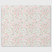 カラフルクリスマス緑と赤のストライプの紙吹雪 ラッピングペーパー (フラット)