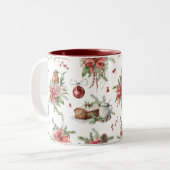 カラフルクリスマス記号パターン2 ツートーンマグカップ (正面左)