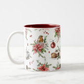 カラフルクリスマス記号パターン2 ツートーンマグカップ (左)