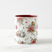 カラフルクリスマス記号パターン2 ツートーンマグカップ (中央)