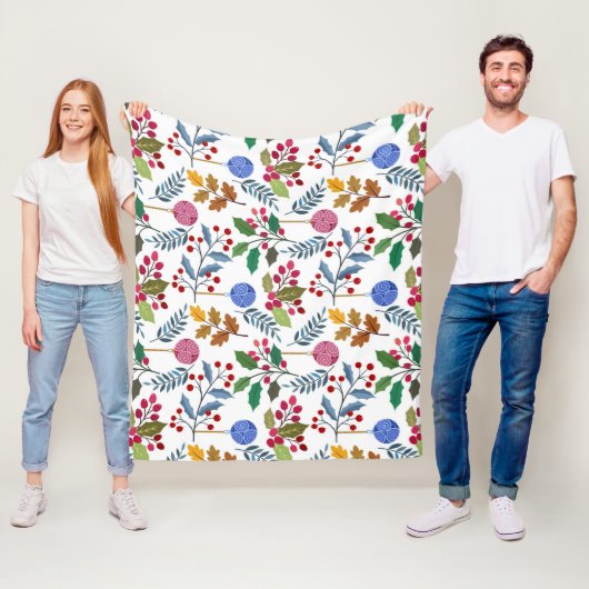 カラフルクリスマス記号パターン フリースブランケット (インサイチュ)