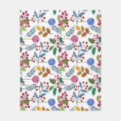 カラフルクリスマス記号パターン フリースブランケット (正面)