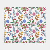 カラフルクリスマス記号パターン フリースブランケット (正面(横))