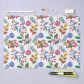 カラフルクリスマス記号パターン 薄葉紙 (クラフト)