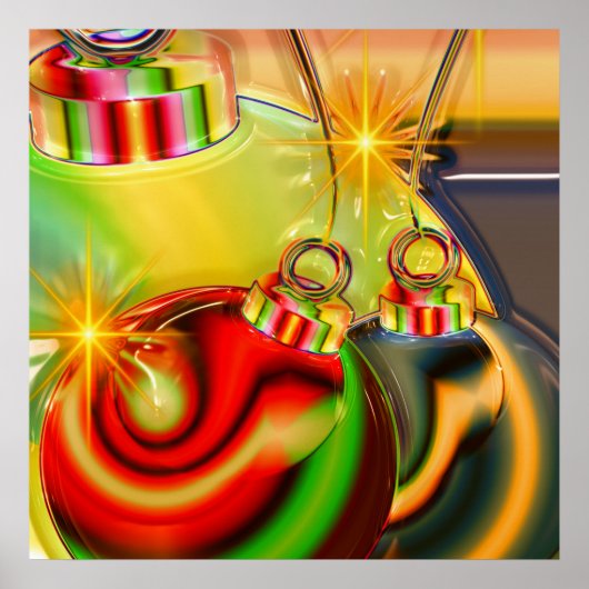 カラフルクリスマス飾り ポスター (正面)