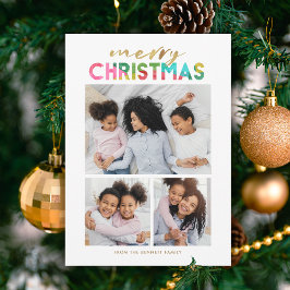 カラフルクリスマス3枚コラージュ シーズンカード