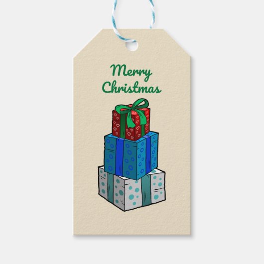 カラフルクリスマス ギフトタグ (正面)