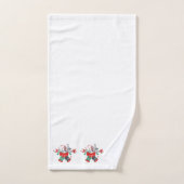 カラフルクリスマス・ベル&フラワーブーケ。 バスタオルセット (ハンドタオル)