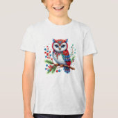 カラフルクリスマスOwl Holiday Tシャツ (正面)