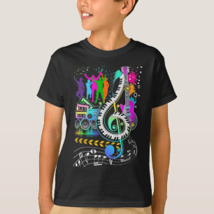 カラフルクレフ、 音符記号音楽ノートミュージシャンピアニスト Tシャツ