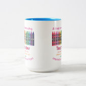 カラフルクレヨン/幼稚園先生鑑賞 ツートーンマグカップ (中央)