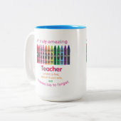 カラフルクレヨン/幼稚園先生鑑賞 ツートーンマグカップ (正面左)
