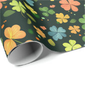 カラフルクローバ離れーギフト包装紙 ラッピングペーパー (ロールコーナー)