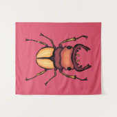 カラフルクワガタ昆虫芸術ピンク昆虫学 タペストリー (正面(横))