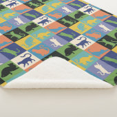 カラフルクールキルト状の正方形の猫 シェルパブランケット (3/4)