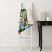 カラフルクールキルト状の正方形の猫 シェルパブランケット (インサイチュ)