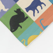 カラフルクールキルト状の正方形の猫 フリースブランケット (角)