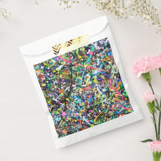 カラフルクール抽象芸術絵を描（ばちゃばちゃ）跳ねるパターン フェイバーバッグ (封をした状態)