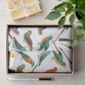 カラフルクール熱帯水色の鳥類パターン 薄葉紙 (ギフト)