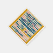 カラフルグライ絵を描ツ幾何ティール(緑がかった色) スタンダードカクテルナプキン (角)