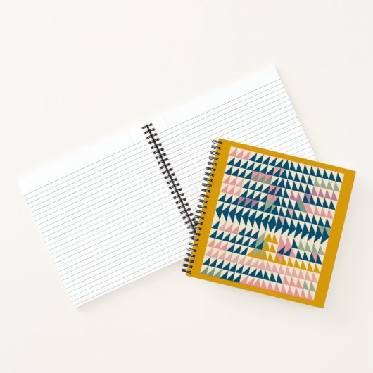 カラフルグライ絵を描ツ幾何ティール(緑がかった色) ノートブック (内部)
