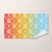 カラフルグラデーションとダマスク バスタオルセット (ハンドタオル)