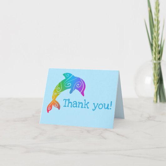 カラフルグラデーションイルカサンキューカード カード (正面)