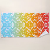 カラフルグラデーションフローラ ビーチタオル (正面)