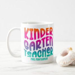 カラフルグラデーション幼稚園の先生 コーヒーマグカップ