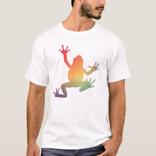 カラフルグラデーション カエル好きな人へのギフト Tシャツ