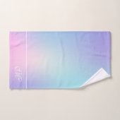 カラフルグラデーション,ピンクと青 バスタオルセット (ハンドタオル)
