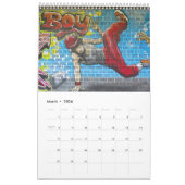 カラフルグラフィティの絵を描通りアート2024 カレンダー (3月 2026)