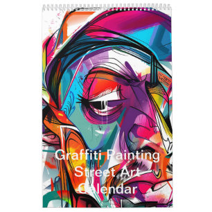 カラフルグラフィティの絵を描通りアート2025 カレンダー