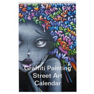 カラフルグラフィティの絵を描通りアート2025 カレンダー