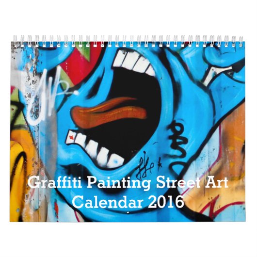 カラフルグラフィティの絵画通りアート2016 カレンダー (カバー)