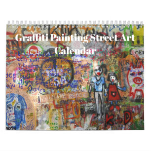カラフルグラフィティの絵画通りアート2022 カレンダー