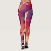 カラフルグランジ：ジオメトリ三角形の背景 レギンス (裏面)