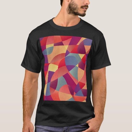 カラフルグランジ：ジオメトリ三角形の背景 Tシャツ (正面)