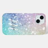 カラフルグリッターかわいらし《写真》ぼけ味モノグラムの Case-Mate iPhoneケース (裏面 (横))