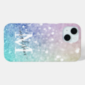 カラフルグリッターかわいらし《写真》ぼけ味モノグラムの Case-Mate iPhoneケース (裏面 (横))