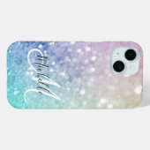 カラフルグリッターかわいらし《写真》ぼけ味モノグラムの Case-Mate iPhoneケース (裏面 (横))