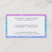 カラフルグリッターとキラキラの白い背景 名刺 (裏面)