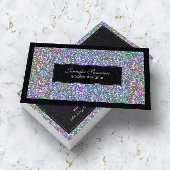 カラフルグリッターとスパークルスブラックフレーム 名刺