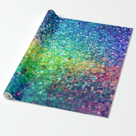 カラフルグリッターと白のスパークルテクスチャプリント ラッピングペーパー
