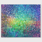 カラフルグリッターと白のスパークルテクスチャプリント ラッピングペーパー (フラット)