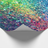 カラフルグリッターと白のスパークルテクスチャプリント ラッピングペーパー (角)